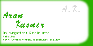 aron kusnir business card